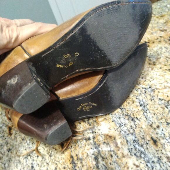 Oak Tree Farms 628 Women's Size 9.5 Brown Leather Cowboy Western Tassel Boots - Picture 10 of 12